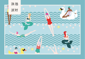 2020春夏家紡花型&圖案趨勢(shì)預(yù)測(cè)--泳池派對(duì)（矢量）